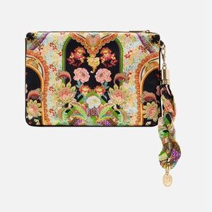 CAMILLA *Sundowners in Sicily* black floral silk scarf clutch bag purse sac